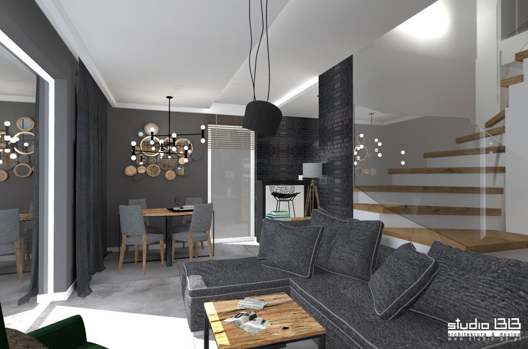 INDUSTRIALNE Z DREWNIANYM AKCENTEM